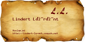 Lindert Lóránt névjegykártya